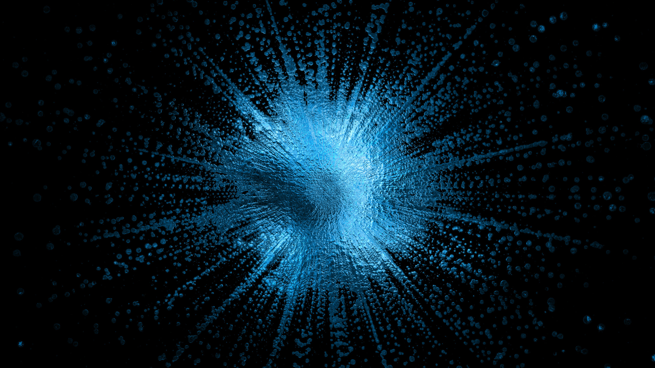 3D rendering of a vivid, blurred creative abstract spot of a complex shape assembled from particles