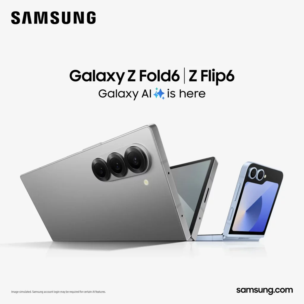 Bannière Samsung Galaxy Z fold6 et Z flip 6 Galaxy AI is here