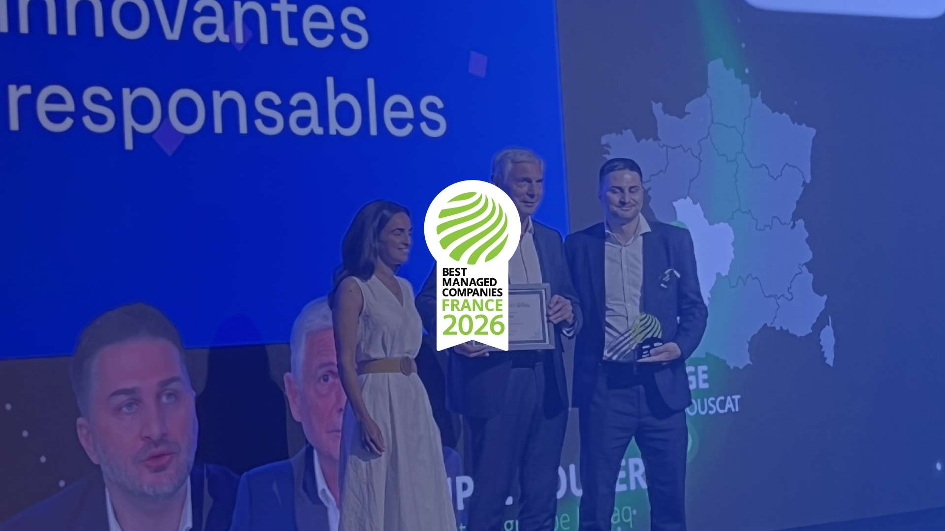 Philipe Goubert et Eric Julien lors de la remise de prix Deloitte BEST MANAGED COMPANIES