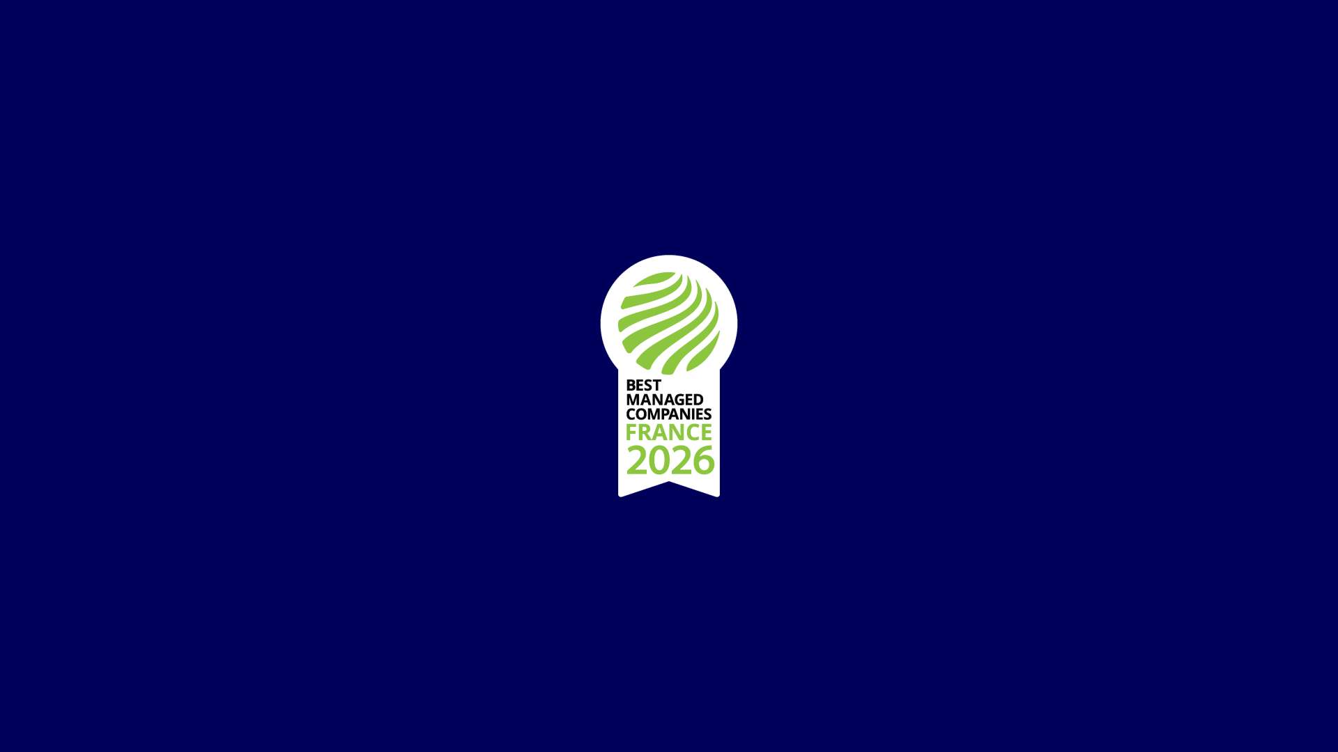Logo Prix Deloitte BEST MANAGED COMPANIES sur un fond bleu foncé