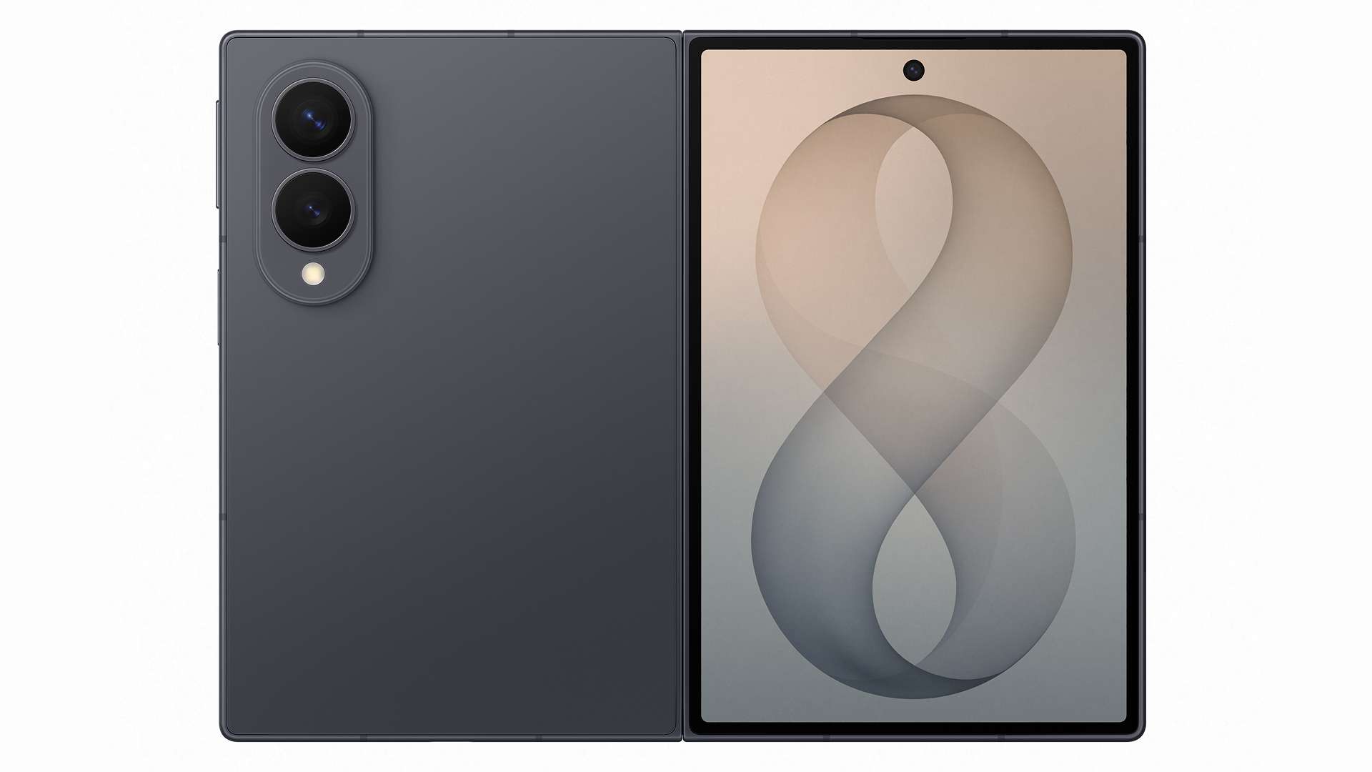 Galaxy Z Fold8 Graphite - Back unfolded