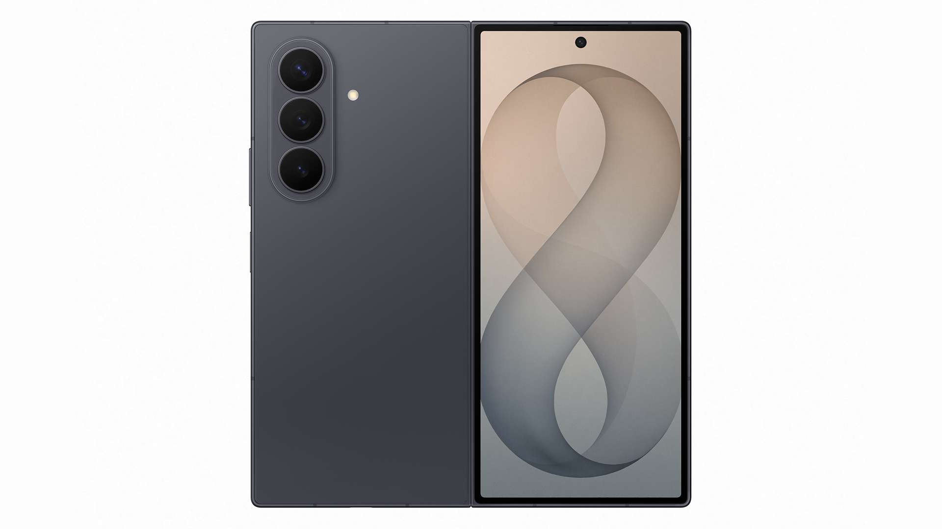 Galaxy Z Fold8 Ultra Graphite - Back unfolded